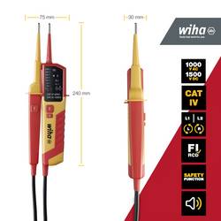 Wiha 45216 zkoušečka napětí a průchodu, CAT III 1000 V, CAT IV 600 V, LED, akustika