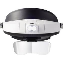 TOOLCRAFT TO-5137806 čelová lupa s LED osvětlením , zvětšení: 1.0 x, 1.5 x, 2.0 x, 2.5 x, 3.5 x, Velikost objektivu: (d x š) 107 mm x 48 mm, bílá, černá