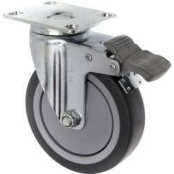 TOOLCRAFT TO-5137920 Otočné kolečko s brzdou a konstrukční deskou TPR 100 mm nosnost (max.): 65 kg