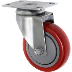 TOOLCRAFT TO-5137953 Otočné kolečko s konstrukční deskou 100 mm, polyuretan nosnost (max.): 125 kg
