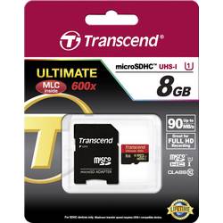 Transcend Ultimate (600x) paměťová karta microSDHC 8 GB Class 10, UHS-I vč. SD adaptéru