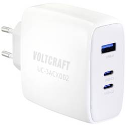 VOLTCRAFT UC-3ACX002 USB nabíječka, GaN, 1x USB A , 2x USB-C®, 100 W, bílá