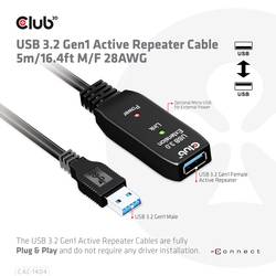 club3D USB kabel USB 3.2 Gen1 konektor rj45 5.00 m černá CAC-1404