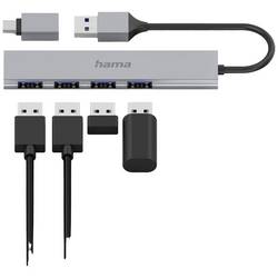 Hama 00200141 USB Hub 4 porty USB-A USB 3.2 Gen1 5 GBit/s s konektorem USB C šedá