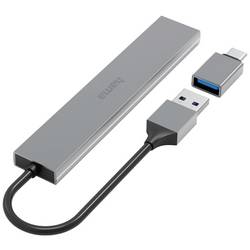 Hama 00200141 USB Hub 4 porty USB-A USB 3.2 Gen1 5 GBit/s s konektorem USB C šedá