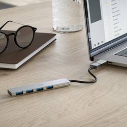 Hama 00200141 USB Hub 4 porty USB-A USB 3.2 Gen1 5 GBit/s s konektorem USB C šedá