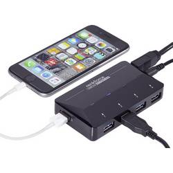 Renkforce RF-3806031 USB Hub 4 porty USB-A USB 3.0 5 GBit/s s portem pro rychlé nabíjení, se stavovými LED černá