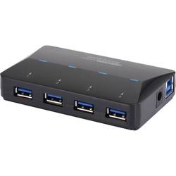 Renkforce RF-3806031 USB Hub 4 porty USB-A USB 3.0 5 GBit/s s portem pro rychlé nabíjení, se stavovými LED černá
