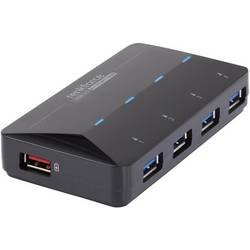 Renkforce RF-3806031 USB Hub 4 porty USB-A USB 3.0 5 GBit/s s portem pro rychlé nabíjení, se stavovými LED černá