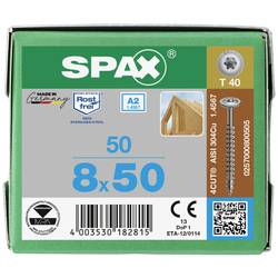 SPAX 0257000800505 R 88193 m.Spitze/T-STAR TG šroub do dřeva 8 mm 50 mm T-STAR plus nerezová ocel A2 50 ks