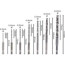 Bosch Accessories 2607019923 sada spirálových vrtáků do dřeva 7dílná 2 mm, 3 mm, 3 mm, 4 mm, 5 mm, 6 mm, 8 mm 1/4 (6,3 mm) 1 sada