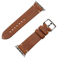 JT Berlin Watchband Alex II Vintage náramek 42 mm, 44 mm, 45 mm, 46 mm M hnědá, nerezová ocel Watch Series 1, Watch Series 2, Watch Series 3, Watch Series 4,