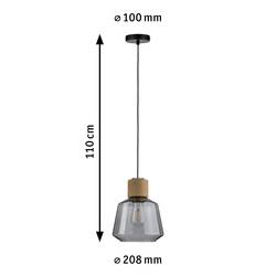 Paulmann Elia 79739 závěsné světlo LED E27 20 W korková, kouřová, černá