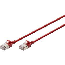 Digitus DK-1632-A-010S-R RJ45 síťové kabely, propojovací kabely CAT 6A F/FTP 1 m červená barevně rozlišený, stíněný, točený drát, S průchodkou chránící proti