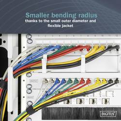 Digitus DK-1632-A-010S-R RJ45 síťové kabely, propojovací kabely CAT 6A F/FTP 1 m červená barevně rozlišený, stíněný, točený drát, S průchodkou chránící proti