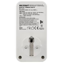 VOLTCRAFT SEM6503 FR měřič spotřeby el. energie s USB, vč. rádiově řízené zásuvky, možnost exportu dat, s funkcí dataloggeru, s odhadem budoucích nákladů ,