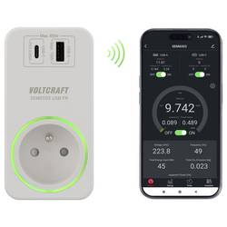 VOLTCRAFT SEM6503 FR měřič spotřeby el. energie s USB, vč. rádiově řízené zásuvky, možnost exportu dat, s funkcí dataloggeru, s odhadem budoucích nákladů ,