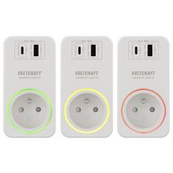 VOLTCRAFT SEM6503 FR měřič spotřeby el. energie s USB, vč. rádiově řízené zásuvky, možnost exportu dat, s funkcí dataloggeru, s odhadem budoucích nákladů ,
