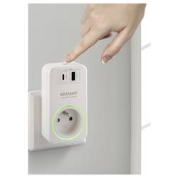 VOLTCRAFT SEM6503 FR měřič spotřeby el. energie s USB, vč. rádiově řízené zásuvky, možnost exportu dat, s funkcí dataloggeru, s odhadem budoucích nákladů ,