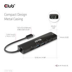 club3D USB-C® dokovací stanice Club3D USB-6-in1-HUB USB-C - HDMI/2xUSB/ Vhodné pro značky (dokovací stanice pro notebook): univerzální
