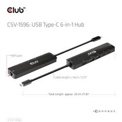 club3D USB-C® dokovací stanice Club3D USB-6-in1-HUB USB-C - HDMI/2xUSB/ Vhodné pro značky (dokovací stanice pro notebook): univerzální