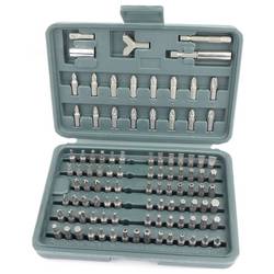 Brüder Mannesmann M29800 sada bitů, 100dílná, plochý, křížový PH, křížový PZ, inbus, vnitřní čtyřhran, TORQ, Spanner (se 2 otvory), Tri-Wing, čtyřzub (XZN),