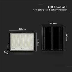 V-TAC VT-240W LED reflektor, solární modul 30 W, studená bílá, černá, 7829