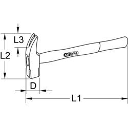 KS Tools 963.2151 9632151 kladivo s rozštěpem 540 g 340 mm 1 ks