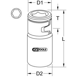 KS Tools 918.3985 9183985 bitový adaptér 10 mm 3/8 palec Pohon (šroubovák) 3/8 30 mm 1 ks