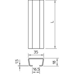 OBO Bettermann 1118129 Profilová lišta (d x š x v) 2000 x 35 x 18 mm 1 ks kov