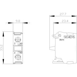 Siemens 3SU1400-1AA10-1BA0 kontaktní modul pro čelní upevnění 1 spínací kontakt kontaktní těleso 500 V 1 ks Piece