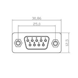 FrontCom® redukce D-Sub 9 pin, zásuvka/zástrčka IE-FCI-D9-FM Weidmüller Množství: 1 ks