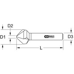 KS Tools 336.0195 3360195 záhlubník 31 mm ocel válcová stopka 1 ks