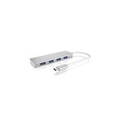 ICY BOX 60437 USB Hub 4 porty USB-A USB 3.0 5 GBit/s lze ovládat prostřednictvím PC stříbrná IB-HUB1425-C3, 4 Port USB 3.2 Gen 1 Type-C® Hub, 1x Type-C zu 4x