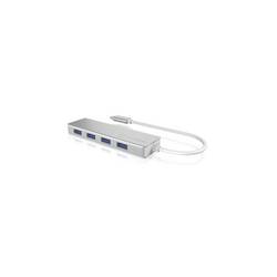 ICY BOX 60437 USB Hub 4 porty USB-A USB 3.0 5 GBit/s lze ovládat prostřednictvím PC stříbrná IB-HUB1425-C3, 4 Port USB 3.2 Gen 1 Type-C® Hub, 1x Type-C zu 4x