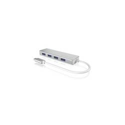 ICY BOX 60437 USB Hub 4 porty USB-A USB 3.0 5 GBit/s lze ovládat prostřednictvím PC stříbrná IB-HUB1425-C3, 4 Port USB 3.2 Gen 1 Type-C® Hub, 1x Type-C zu 4x