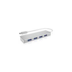 ICY BOX 60437 USB Hub 4 porty USB-A USB 3.0 5 GBit/s lze ovládat prostřednictvím PC stříbrná IB-HUB1425-C3, 4 Port USB 3.2 Gen 1 Type-C® Hub, 1x Type-C zu 4x