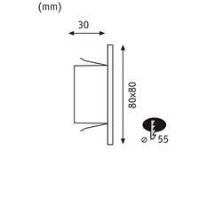 Paulmann 93094 Wand EBL Edge LED vestavné nástěnné svítidlo, LED, pevně vestavěné LED, 1.40 W, černá (matná)