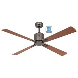 CasaFan ECO NEO III 132 BZ-NB/KI WiFi Flügel Nussbaum/Kirsche stropní ventilátor 27 W (Ø x v) 132 cm x 360 mm bronzová s dálkovým ovládáním, s časovačem,