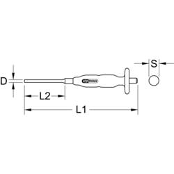 KS Tools 156.0234 Průbojník, Ø 6 mm, cylindrický