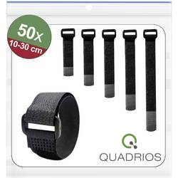 Quadrios 25CA575 kabelový manažer na suchý zip ke spojování háčková a flaušová část (d x š) 100, 150, 200, 250, 300 mm, mm, mm, mm, mm x 20 mm černá 50 ks