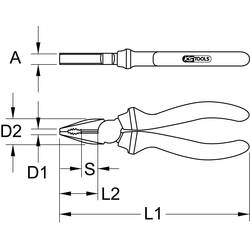 KS Tools 1152102 kombinované kleště, 180 mm, DIN ISO 5748