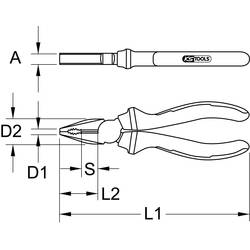 KS Tools 1151320 kombinované kleště, 165 mm, DIN ISO 5748
