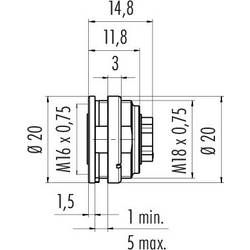 binder 09 0474 700 08 09 0474 700 08-20 přírubová zásuvka , 1 ks