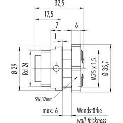 binder 09 4223 150 04 09 4223 150 04-20 Zástrčka s přírubou, 1 ks