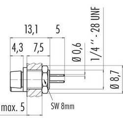 binder 09 9792 20 05 09 9792 20 05-20 přírubová zásuvka , 1 ks