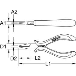 KS Tools 5007028 ploché kleště rovné nástrojová ocel 125 mm