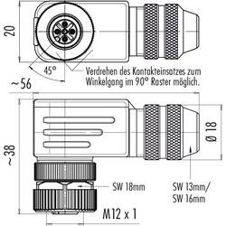 binder 99 1430 822 04 neupravený zástrčkový konektor pro senzory - aktory, 99 1430 822 04-20, piny: 4, 1 ks