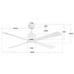Lucci AIR Climate I stropní ventilátor 35 W (Ø x v) 132 cm x 31 cm bílá s dálkovým ovládáním