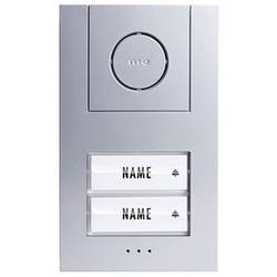 m-e modern-electronics Vistus AD ALU 4020 S kabelový domovní telefon kompletní sada, pro 2 rodiny, stříbrná, 41186